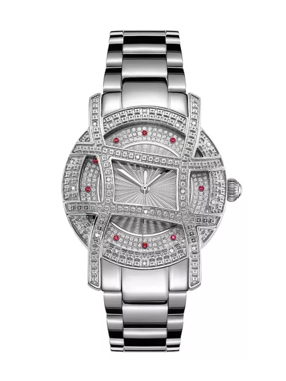 NWT JBW Women's Olympia Silver-Tone Stainless Steel Watch, 38mm